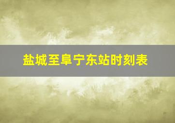 盐城至阜宁东站时刻表