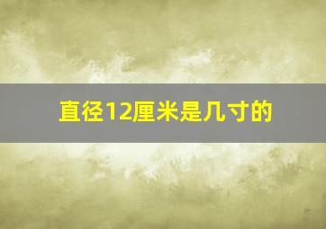 直径12厘米是几寸的