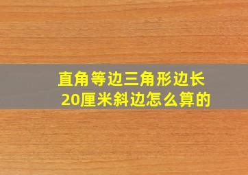 直角等边三角形边长20厘米斜边怎么算的