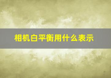 相机白平衡用什么表示