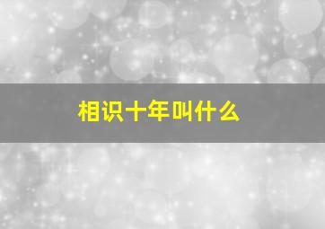 相识十年叫什么