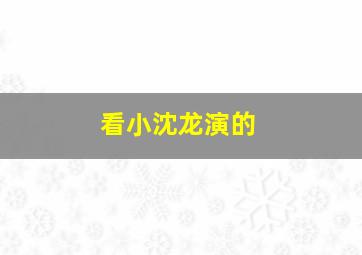 看小沈龙演的