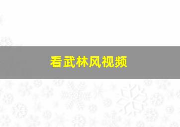 看武林风视频