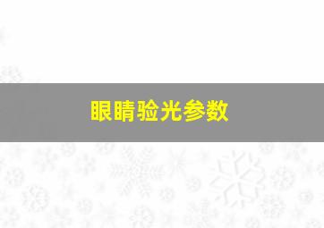 眼睛验光参数