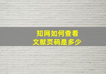 知网如何查看文献页码是多少