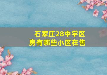 石家庄28中学区房有哪些小区在售