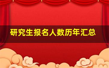 研究生报名人数历年汇总