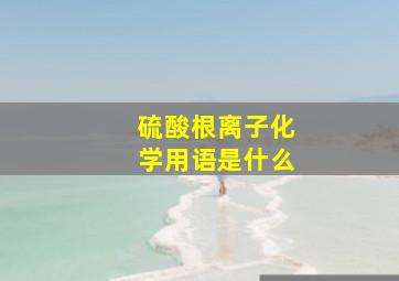 硫酸根离子化学用语是什么