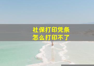 社保打印凭条怎么打印不了