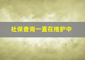 社保查询一直在维护中