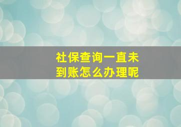 社保查询一直未到账怎么办理呢