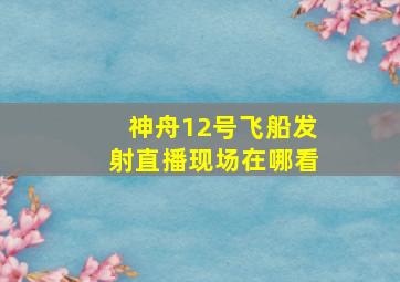 神舟12号飞船发射直播现场在哪看