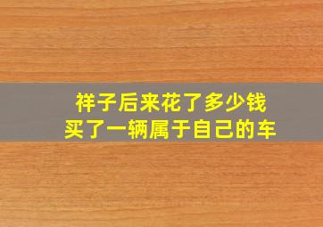 祥子后来花了多少钱买了一辆属于自己的车