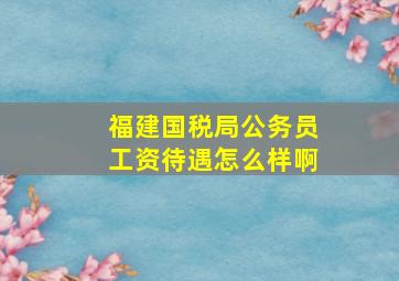 福建国税局公务员工资待遇怎么样啊