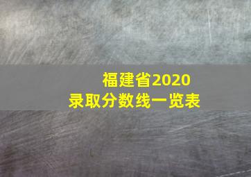 福建省2020录取分数线一览表