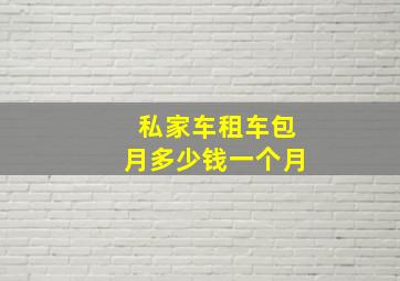 私家车租车包月多少钱一个月