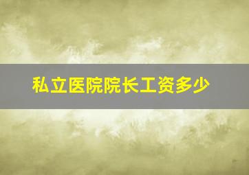 私立医院院长工资多少