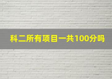 科二所有项目一共100分吗