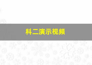 科二演示视频