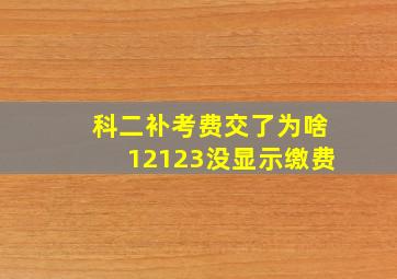 科二补考费交了为啥12123没显示缴费