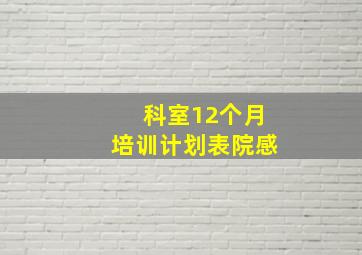 科室12个月培训计划表院感