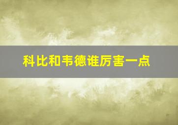 科比和韦德谁厉害一点