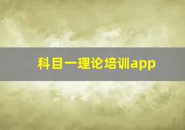 科目一理论培训app