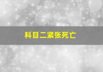 科目二紧张死亡