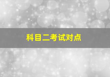 科目二考试对点