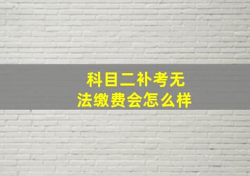 科目二补考无法缴费会怎么样