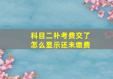 科目二补考费交了怎么显示还未缴费