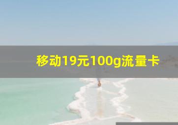 移动19元100g流量卡