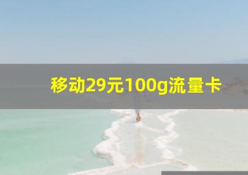 移动29元100g流量卡