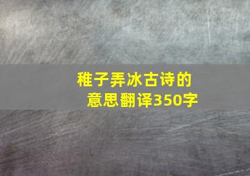 稚子弄冰古诗的意思翻译350字