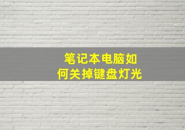 笔记本电脑如何关掉键盘灯光