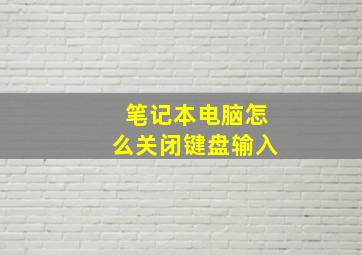 笔记本电脑怎么关闭键盘输入