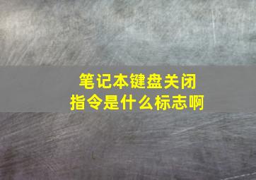 笔记本键盘关闭指令是什么标志啊