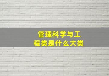 管理科学与工程类是什么大类