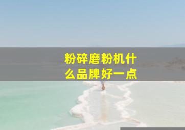 粉碎磨粉机什么品牌好一点