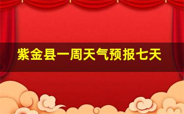 紫金县一周天气预报七天