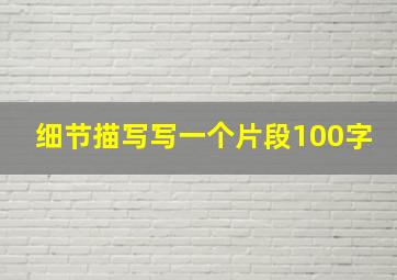 细节描写写一个片段100字