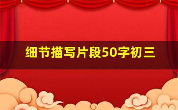 细节描写片段50字初三