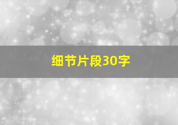 细节片段30字