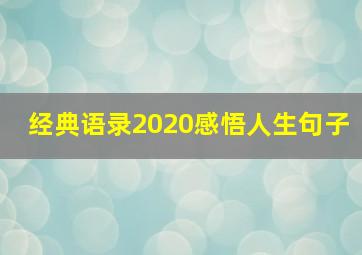 经典语录2020感悟人生句子