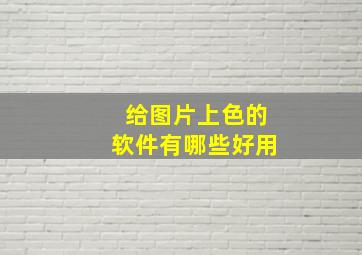 给图片上色的软件有哪些好用