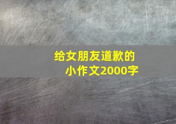 给女朋友道歉的小作文2000字