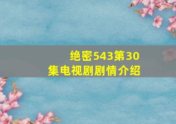 绝密543第30集电视剧剧情介绍