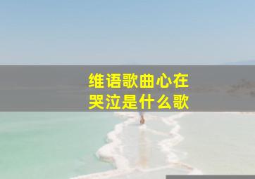 维语歌曲心在哭泣是什么歌