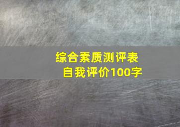 综合素质测评表自我评价100字