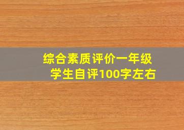 综合素质评价一年级学生自评100字左右